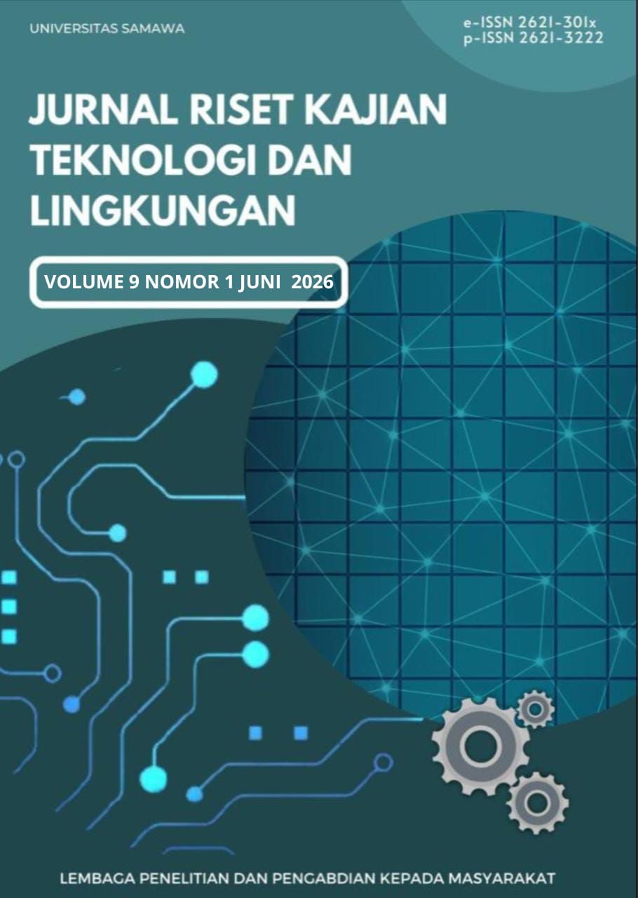 					View Vol. 9 No. 1 (2026): Jurnal Riset Kajian Teknologi dan Lingkungan
				